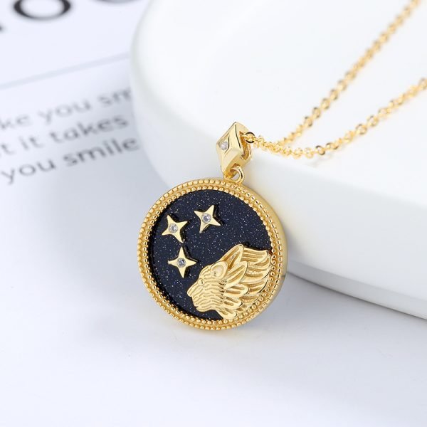 Twelve Constellation Blue Sand Lucky Necklace