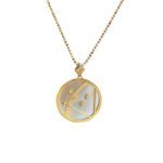 Colorful Shell Constellation Round Gold Coin Minimalist Necklace