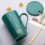 Dark green constellation ceramic mug gift set