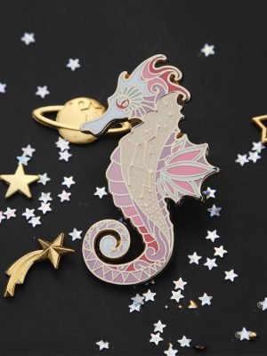 Cool Thing Sneak Designer Original Design Seahorse Metal Badge Brooch Ins Jewelry Virgo Constellation Gift