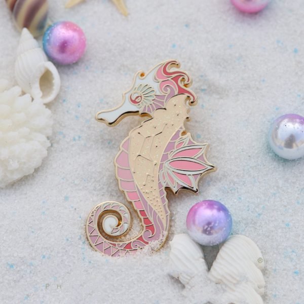 Cool Thing Sneak Designer Original Design Seahorse Metal Badge Brooch Ins Jewelry Virgo Constellation Gift