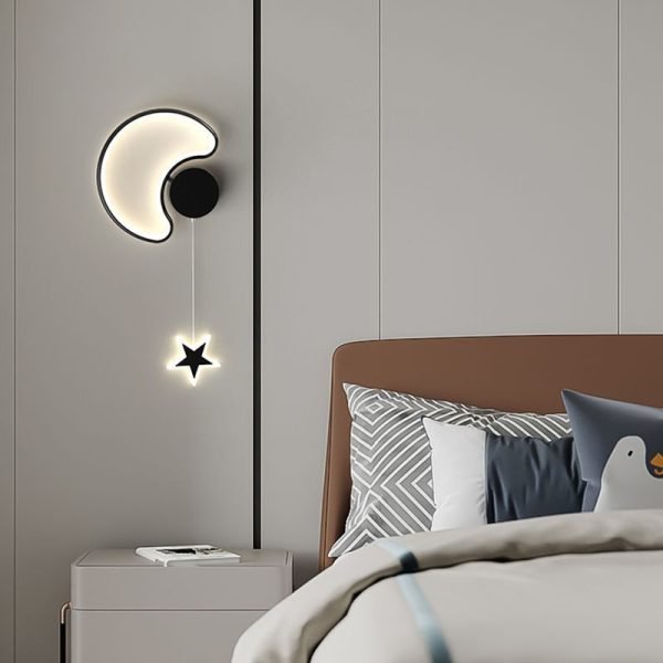 Cloud Bedroom Bedside Wall Lamp Five-pointed Star Children's Room Lamp