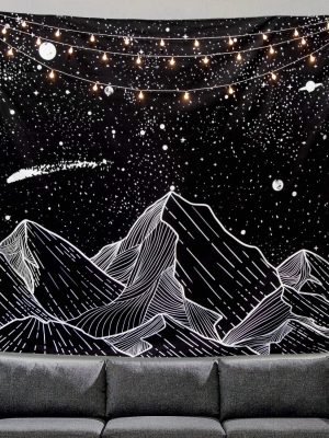 Home Decorative Wall Hangings Star Black And White Art Tapestry