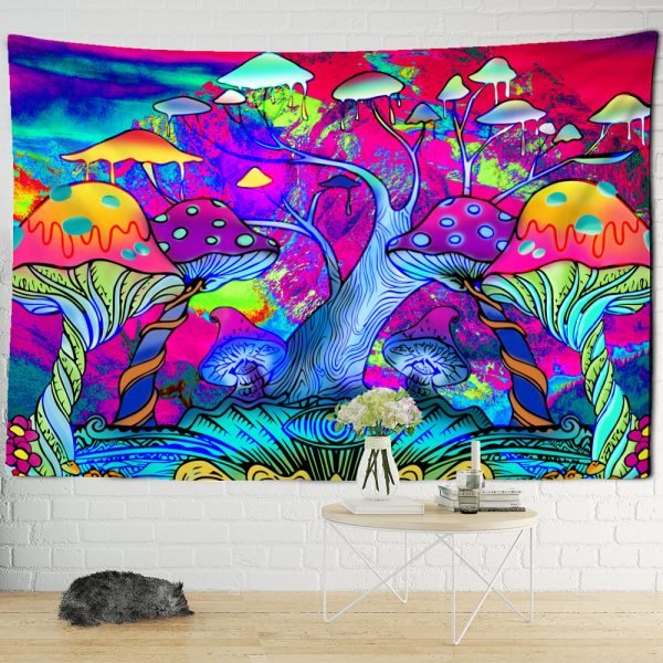 Dream Mushroom Psychedelic Rug Boho Home Decor