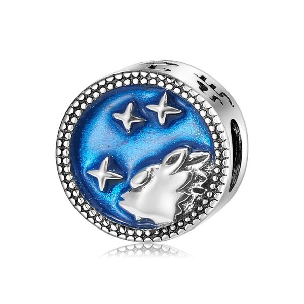 S925 Sterling Silver Gel Beads Blue Starry Sky 12 Constellation Bracelet Diy Accessories Beads