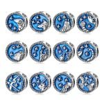 S925 Sterling Silver Gel Beads Blue Starry Sky 12 Constellation Bracelet Diy Accessories Beads