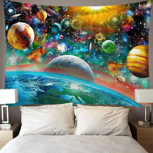 Digital Printing Colorful Starry Art Wall Tapestry