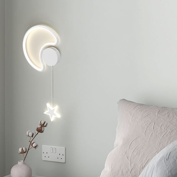 Cloud Bedroom Bedside Wall Lamp Five-pointed Star Children's Room Lamp