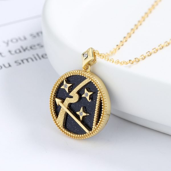 Twelve Constellation Blue Sand Lucky Necklace