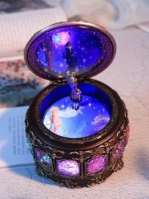 Retro Rotating Luminous Constellation Music Box Birthday Gift For Girls